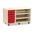 6 Tray Single Storage Unit With 2 Adjustable Shelves