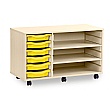 6 Tray Single Storage Unit With 2 Adjustable Shelves