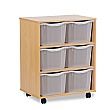 6 Tray Triple Mobile Storage