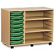 8 Tray Single Storage Unit With 2 Adjustable Shelves