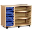 8 Tray Single Storage Unit With 2 Adjustable Shelves