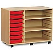 8 Tray Single Storage Unit With 2 Adjustable Shelves