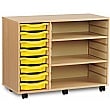 8 Tray Single Storage Unit With 2 Adjustable Shelves