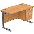 Karbon K1 Compact Rectangular Cantilever Office Desks with Single Fixed Pedestal