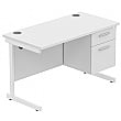 Karbon K1 Compact Rectangular Cantilever Office Desks with Single Fixed Pedestal