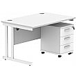 Karbon K3 Rectangular Deluxe Cantilever Desk With Single Mobile Pedestal