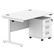 Karbon K1 Rectangular Cantilever Office Desks with Low Mobile Pedestal