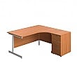 Commerce II Ergonomic Corner Office Desks With Desk High Pedestal