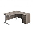 Commerce II Ergonomic Corner Office Desks With Desk High Pedestal