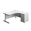 Commerce II Ergonomic Corner Office Desks With Desk High Pedestal