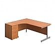 Commerce II Ergonomic Corner Office Desks With Desk High Pedestal