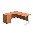 Commerce II Ergonomic Corner Office Desks With Desk High Pedestal