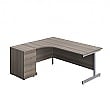 Commerce II Ergonomic Corner Office Desks With Desk High Pedestal