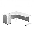 Commerce II Ergonomic Corner Office Desks With Desk High Pedestal