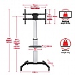 Aluminium Mobile TV Stand Cart Trolley For 37-86 Inch TV