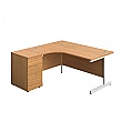 Commerce II Ergonomic Corner Office Desks With Desk High Pedestal