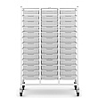 Medical Mid Treble White Antimicrobial Tray Trolley