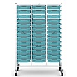 Medical Mid Treble White Antimicrobial Tray Trolley