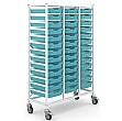 Medical Mid Treble White Antimicrobial Tray Trolley