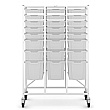 Medical Mid Treble White Antimicrobial Tray Trolley