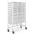 Medical Mid Treble White Antimicrobial Tray Trolley