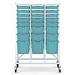 Medical Mid Treble White Antimicrobial Tray Trolley