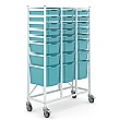 Medical Mid Treble White Antimicrobial Tray Trolley