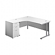 Commerce II Deluxe Ergonomic Corner Office Desks With Desk High Pedestal