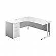 Commerce II Deluxe Ergonomic Corner Office Desks With Desk High Pedestal