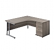 Commerce II Deluxe Ergonomic Corner Office Desks With Desk High Pedestal