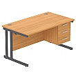 Konnexion K3 Rectangular Deluxe Cantilever Desk With Single Fixed Pedestal