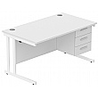 Konnexion K3 Rectangular Deluxe Cantilever Desk With Single Fixed Pedestal