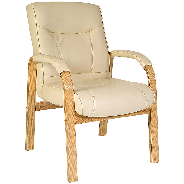 Knightsbridge Cream Leather Visitor Chair