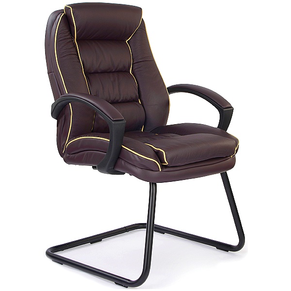 Burgundy Rome Leather Visitor Chair