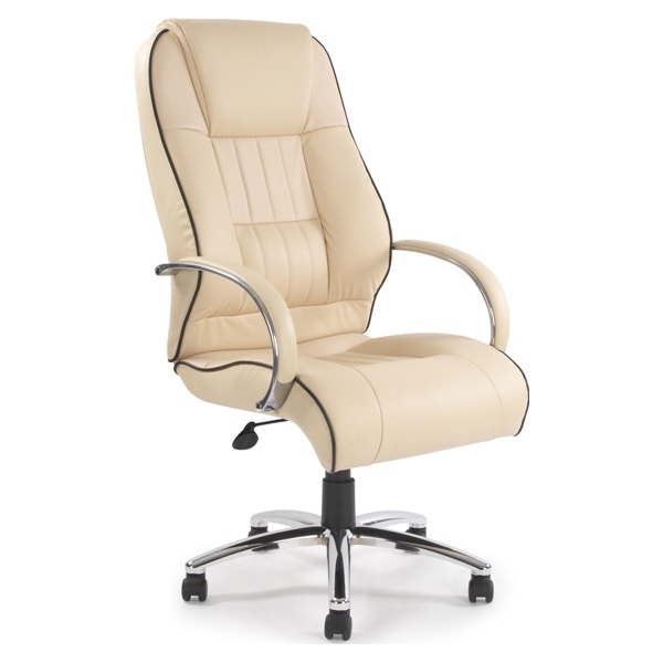 Plymouth Cream Leather Manager Chair