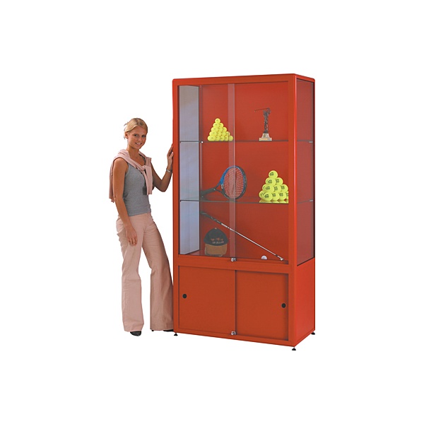 Shield Tower Display Cabinet With Cupboard Display Cabinets