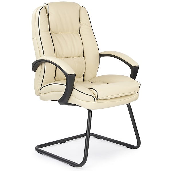 Cream Rome Leather Visitor Chair