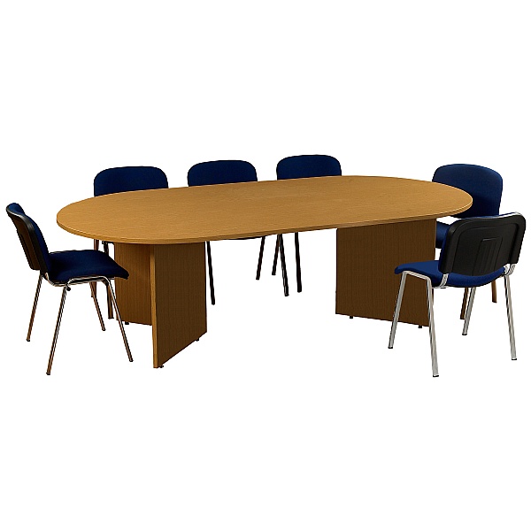 Bundle Deal D-End Boardroom Table & 6x Tamar Chair