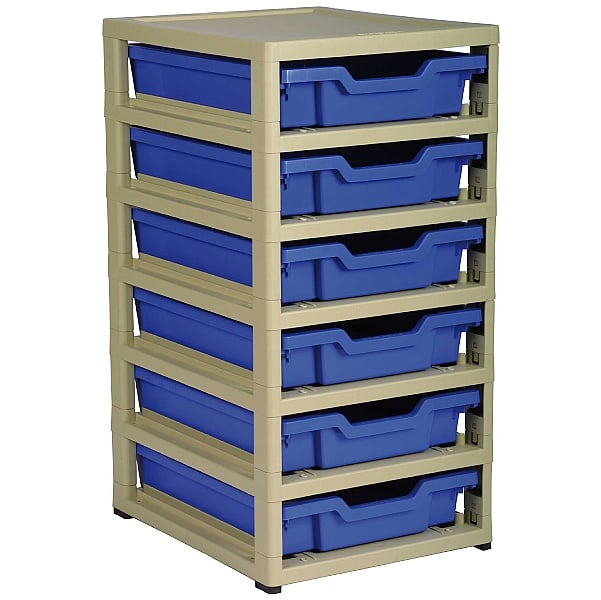 Gratstack Single Column Unit With 6 Shallow Trays