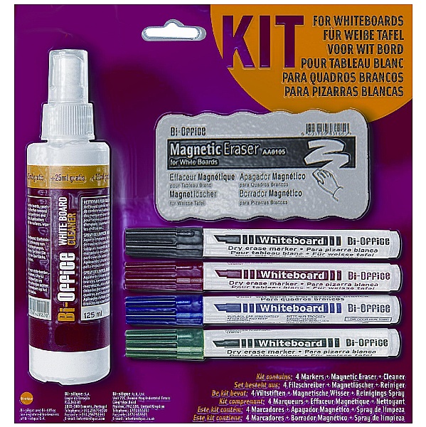 White Board Kit (spray/eraser/4 pens)