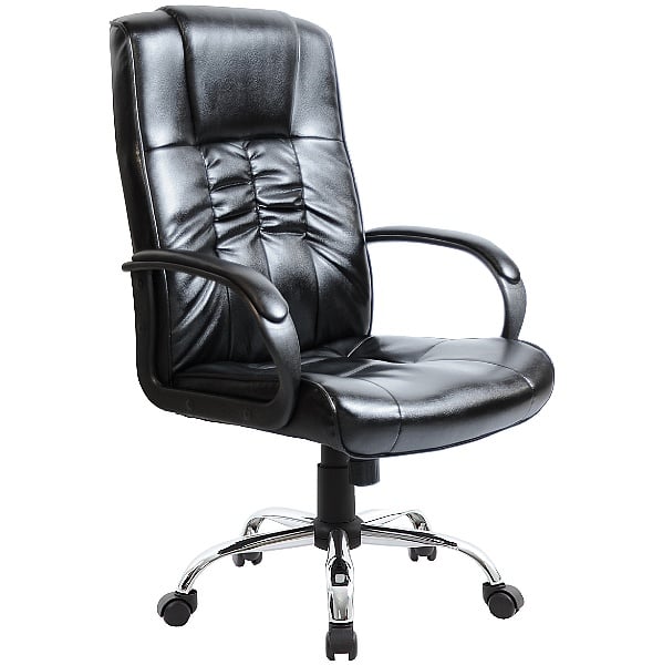 Turin Chrome Leather Manager Chair