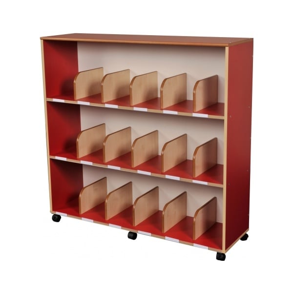 Childrens Bookcase With Drywipe Board Red