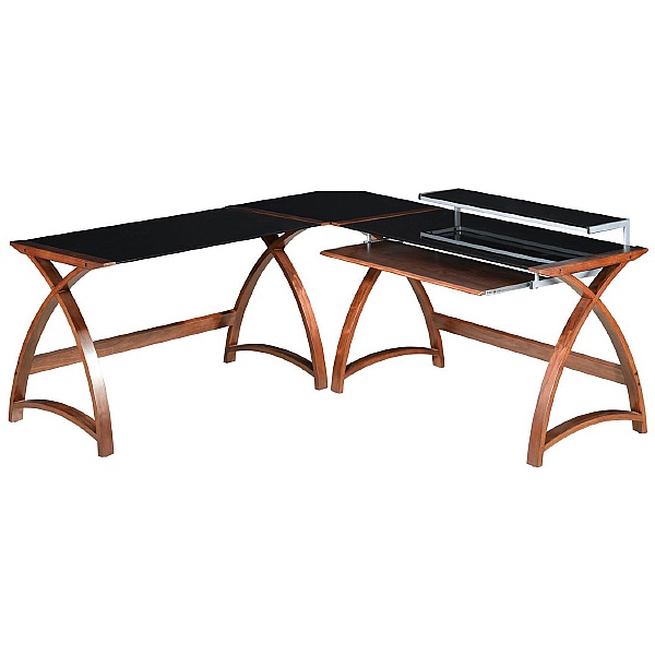 Spectrum Corner Desk Link Black Glass