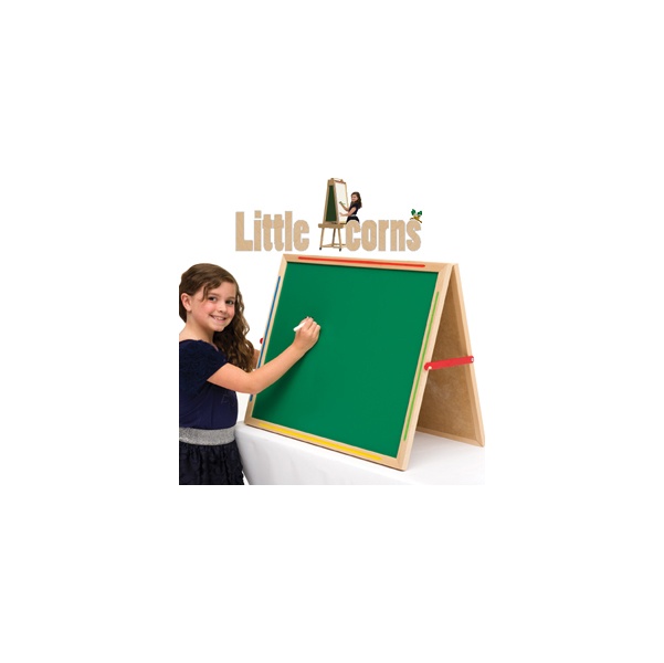 Little Acorns Solid Wood Share 'N' Write Desktop Whiteboard/Chalkboard