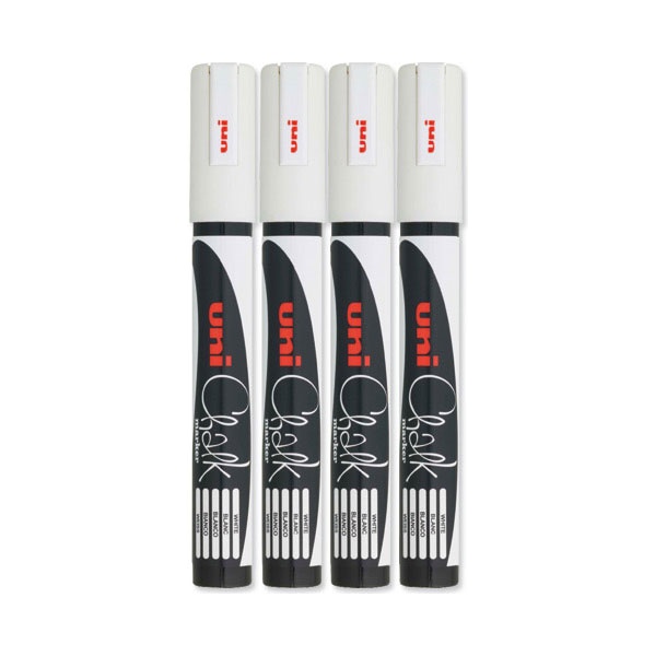 Bullet Tip White Chalk Markers (Pack of 4)