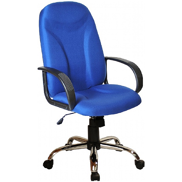 Perth Chrome Ergo Fabric Manager Chairs
