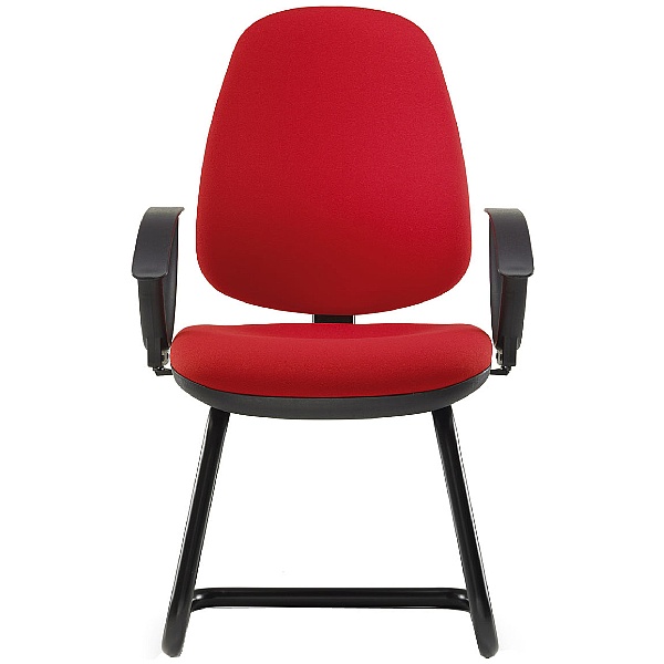 High Back Cantilever Visitor Chair With Fixed Arms
