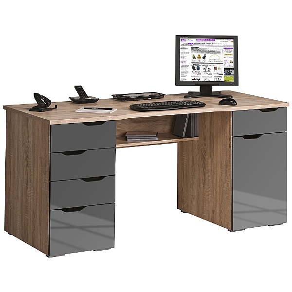 Calgary Computer Desk Oak / Grey Computer Desks