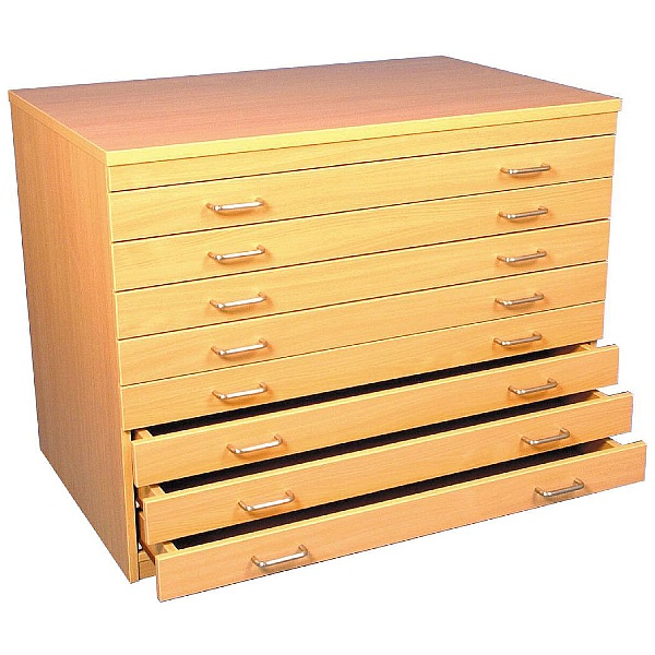 8 Drawer Beech A1 Plan Storage Chest