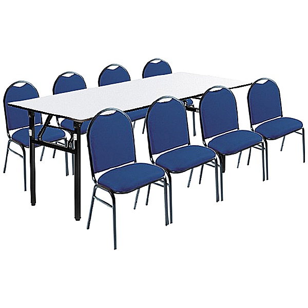 6ft Rectangular Soft Top Table & 8 Grosvenor Chair